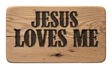 Inspirational wooden sign home religious message rustic isolated on transparent background