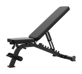 Strength training equipment gym adjustable bench fitness isolated on transparent background