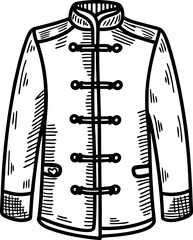 Fototapeta premium Traditional chinese tang jacket with mandarin collar and frog button closure