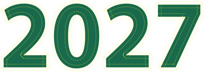 the year 2027 in a large, bold green font