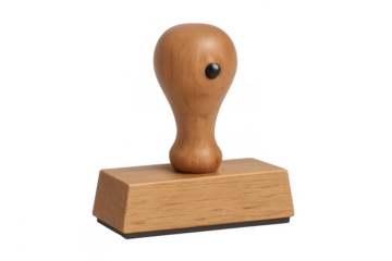 Wooden manual rubber stamper for office document marking