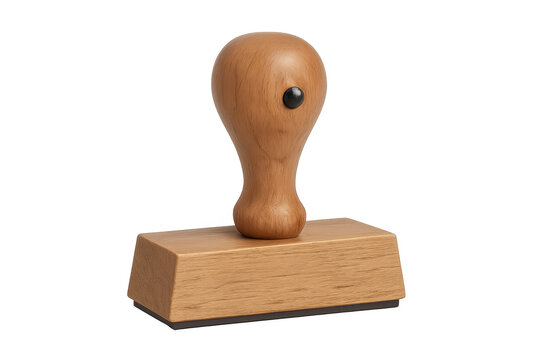 Wooden manual rubber stamper for office document marking