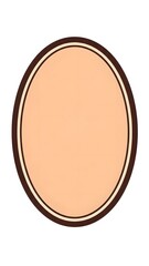 Oval shape with a brown border and tan interior on a white background