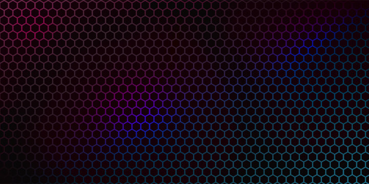 CYBERSPORT abstract background with neon colors and pattern of hexagons. Vivid gradient banner with geometric pattern. Esports concept. Design for gaming and cyber sports events. Vector illustration.