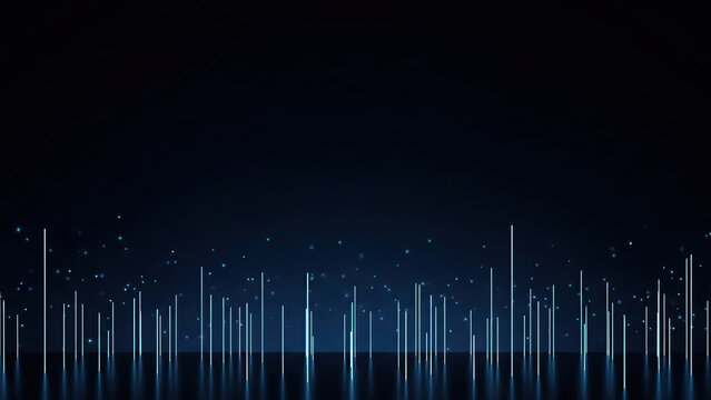 Abstract blue tech engineering background colourful technology business code network binary wave colours glowing digital light line reflection futuristic data - Powered by Adobe