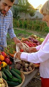 farmers market with vegetables. Selective focus.