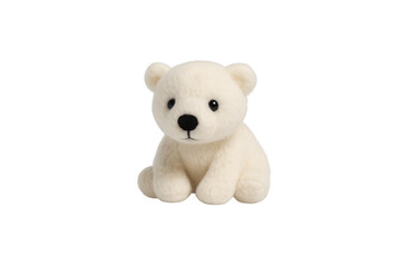 Obraz premium White polar bear cub plush toy with transparent background