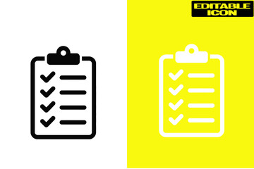 Completed checklist on clipboard Vector