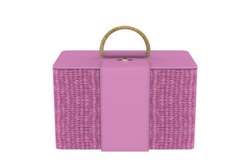 Wicker Basket Isolated on a white background. 3d illustration