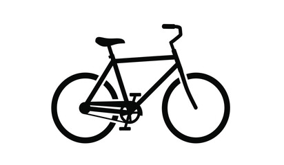 Obraz premium A black bicycle icon on a plain for design use