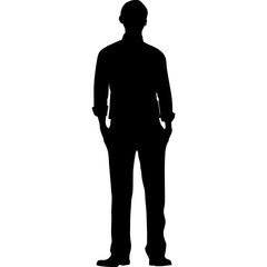 silhouette of a young man