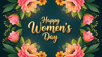 Happy women's day celebration with beautiful floral wishes