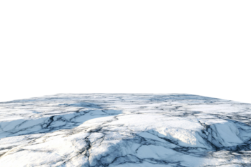 Smooth white marble countertop isolated on transparent background