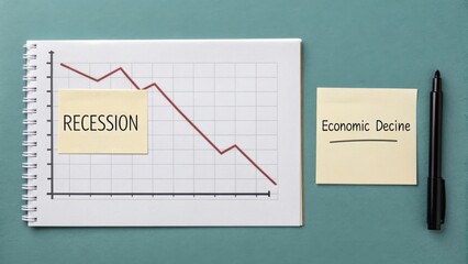 Economic Recession Downturn Graph with Labels
