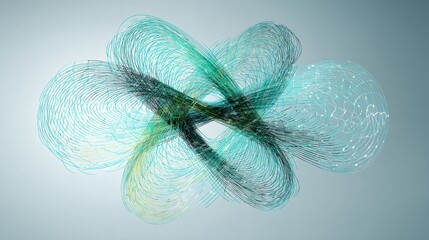 Celebrate Pi Day With Abstract Curves Forming an Infinite Loop Against a Light Background for a Modern Educational Setting