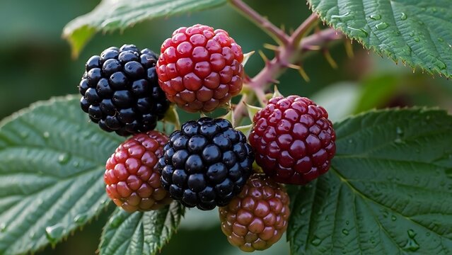 blackberries and raspberries