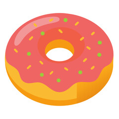 Donut vector on white background