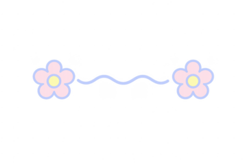 Delicate pink flowers connecting with a wavy line