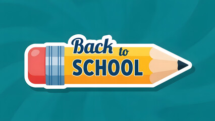 Vector illustration of Back to School message on giant pencil | Design template for school opening announcement and education concepts | Digital graphic for beginning of academic year banner or advert