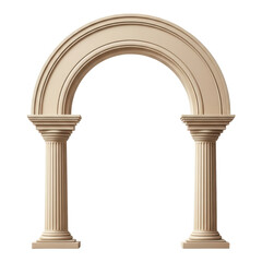 Obraz premium Beige architectural archway with two columns isolated on transparent background