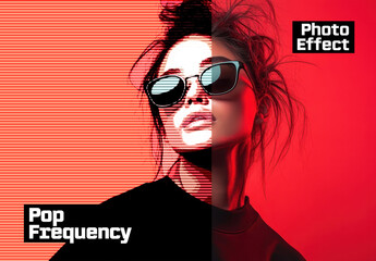 Pop Frequency Retro Photo Effect Template