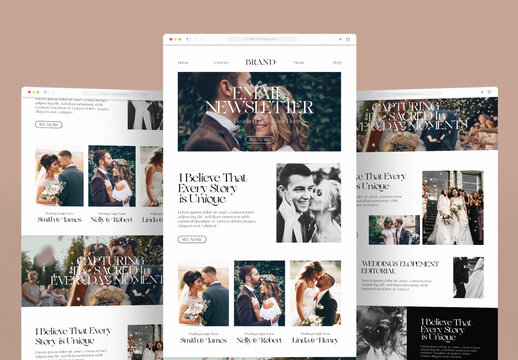 Wedding Email Newsletter Layout Design