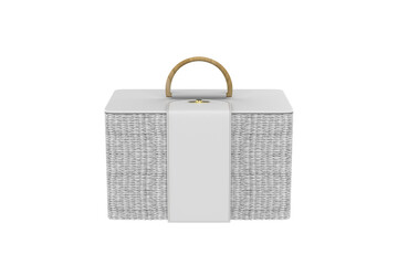 Wicker Basket Isolated on a white background. 3d illustration