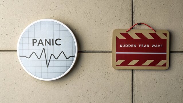 Panic disorder symbol with sudden fear label