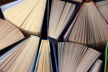 Lots of books. Educational theme. Learning concept