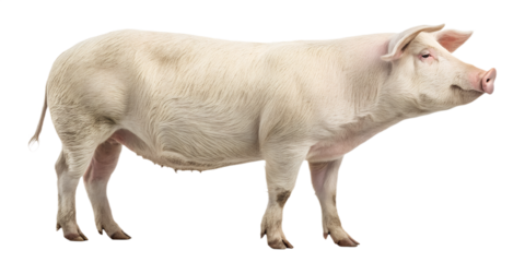 Realistic farm animal, full body, standing pose, neutral position, soft studio lighting, eye level view, natural proportions, clean realistic fur or skin texture, centered composition, isolated on tra