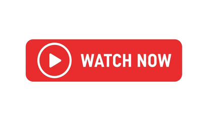 Fototapeta premium Red play button with watch now text