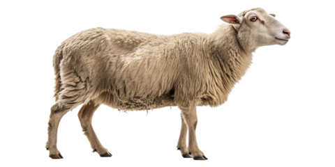 Realistic farm animal, full body, standing pose, neutral position, soft studio lighting, eye level view, natural proportions, clean realistic fur or skin texture, centered composition, isolated on tra