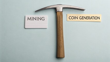 Pickaxe symbolizing crypto coin generation and mining