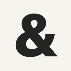 Bold ampersand symbol against a neutral background, representing partnerships or connections in design and branding. Useful for business-related graphics, marketing materials, and creative projects.