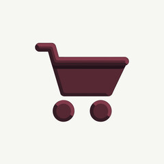 Shopping cart icon with a sleek, modern design. This image represents online shopping and e-commerce concepts. Suitable for use in marketing, web design, or retail advertising.