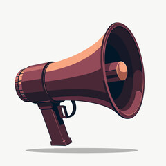 Retro megaphone in vibrant colors with detailed design. Represents concepts of communication, announcements, or marketing strategies. Useful for visual content related to media and advertising.