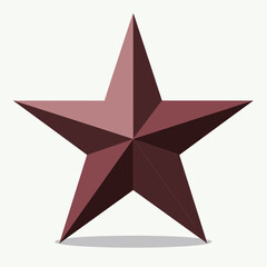 Three dimensional star with sharp points and reddish brown hue is prominently displayed. This stylized graphic element is suitable for various digital design projects or symbolic representations.