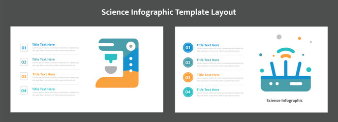 Science infographic template layout. Infographic template showcasing device operations and scientific data visualization with numbered steps
