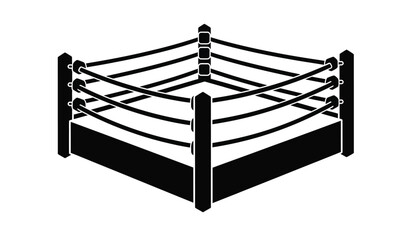 Black silhouette of a professional wrestling ring © rsvect02
