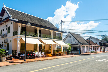 street view of luang prabang city, laos