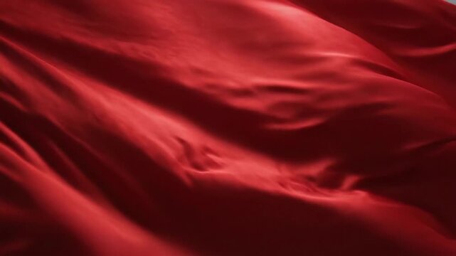 Abstract red fabric texture with soft shadows and fluid movement