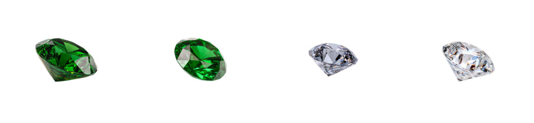 Sparkling green emeralds and brilliant white diamonds shine brightly, perfect for showcasing luxury jewelry collections, elegant presentations, and highend advertising campaigns.