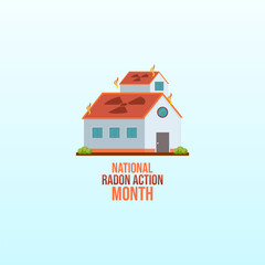 Vector graphic of National Radon Action Month for National Radon Action Month celebration.