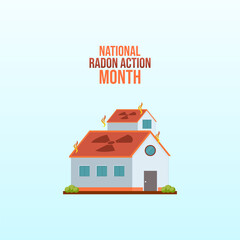 Vector graphic of National Radon Action Month for National Radon Action Month celebration.