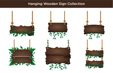 Hanging Wooden Sign Illustration Collection