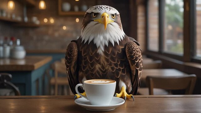 Tier mit Cappuccino