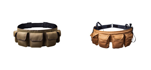 Professional utility belts for outdoor activities and practical work, perfect for craftsmen, hunters, or fishermen needing organized storage solutions.