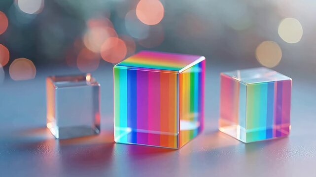 RainbowSpectrumCubeinSoftBlurBackground
