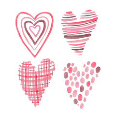 Watercolor Hearts Collection for Love and Valentine's Day