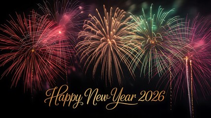 Celebrate 2026 with a Spectacular Fireworks Display Happy New Year Greeting Card